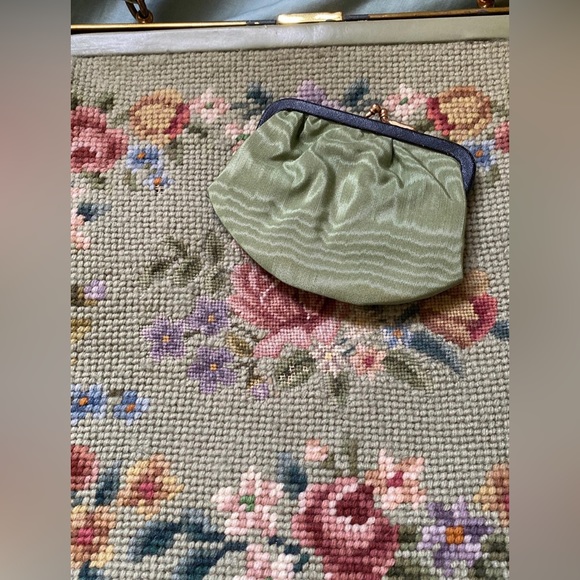 Vintage Floral Needlepoint Hand Purse - Picture 8 of 10